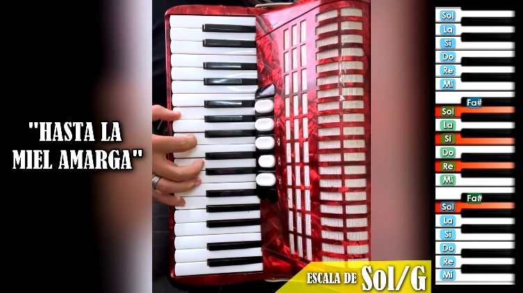 Hasta la Miel Amarga - TUTORIAL en Acordeon de teclas