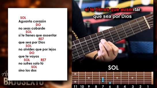 Aguanta Corazon - Acordes en Bajosexto | Bajoquinto