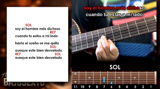 Cielo azul cielo nublado - Acordes en Bajosexto | Bajoquinto