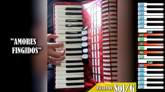 Amores Fingidos - TUTORIAL en Acordeon de Teclas