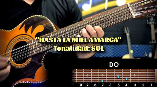 Hasta la miel amarga - Acordes en Bajosexto | Bajoquinto